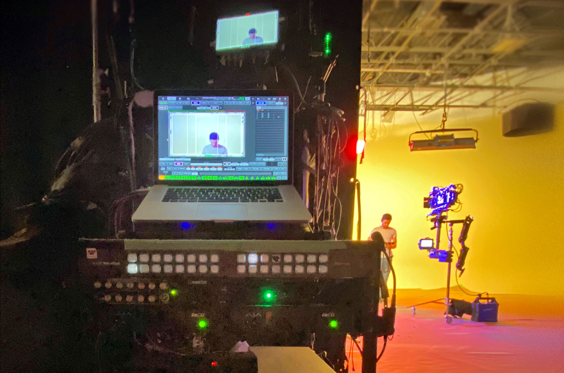 Top of station monitor on set
